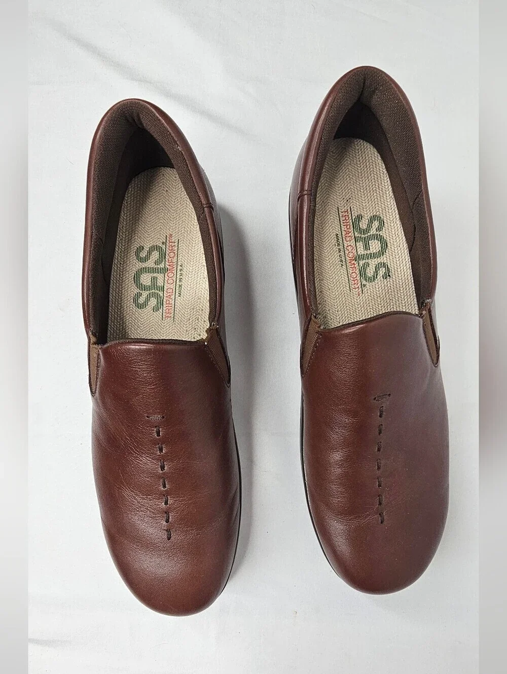 SAS Tripad Comfort Viva Brown Leather Slip-On Loafer Shoes Women's 9S